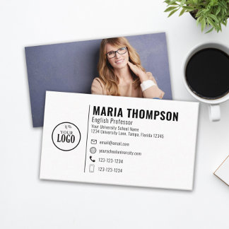 Modernes, Berufliches Minimalistisches Logo-Foto Visitenkarte