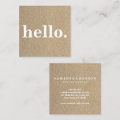 Modernes berufliches Minimalistisches rustikales Quadratische Visitenkarte (Vorne/Hinten)