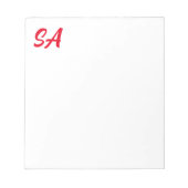 Modernes Berufliches Mit Monogramm Schlichtes Rot Notizblock (Vorderseite)