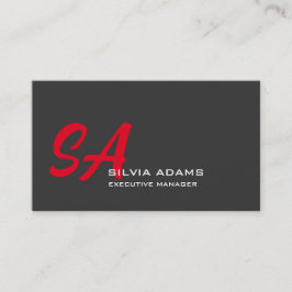Modernes Berufliches Mit Monogramm Schlichtes Rote Visitenkarte