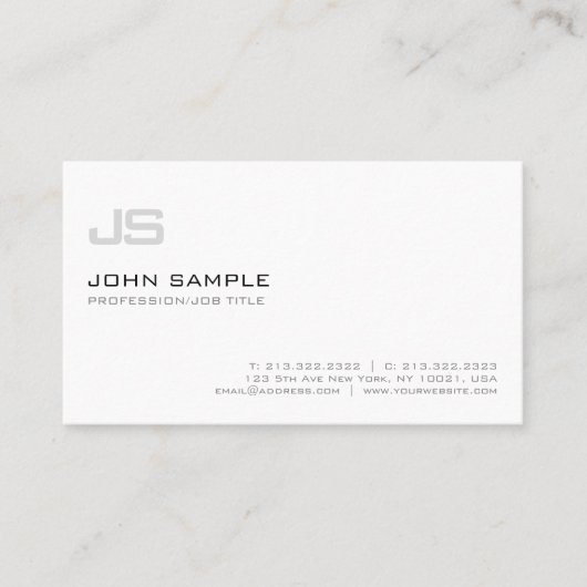 Modernes Berufliches Monogram Einfach Schlicht Visitenkarte (Vorderseite)