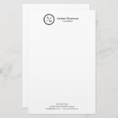 Modernes Berufliches Monogramm Briefpapier (Vorne/Hinten)
