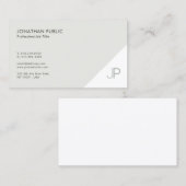 Modernes Berufliches Monogramm Einfache Chic Schli Visitenkarte (Vorne/Hinten)