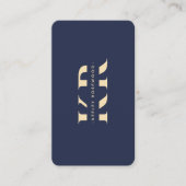 Modernes Berufliches Monogramm Elegant Dark Blue Visitenkarte (Vorderseite)