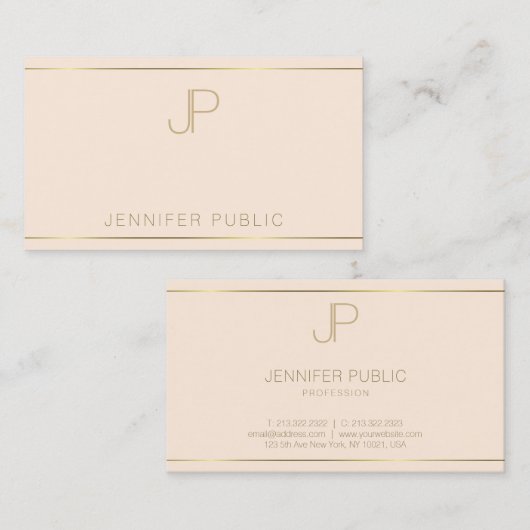 Modernes berufliches Monogramm-elegante Schablone Visitenkarte (Vorne/Hinten)