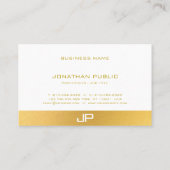 Modernes Berufliches Monogramm Elegantes Gold Schl Visitenkarte (Rückseite)