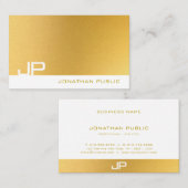 Modernes Berufliches Monogramm Elegantes Gold Schl Visitenkarte (Vorne/Hinten)
