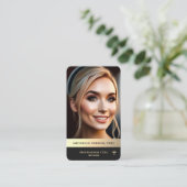 Modernes Berufliches Monogramm Elegantes Schwarzes Visitenkarte (Stehend Vorderseite)