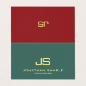 Modernes Berufliches Monogramm geklappt Visitenkarten (Außenseite Aufgefaltet)