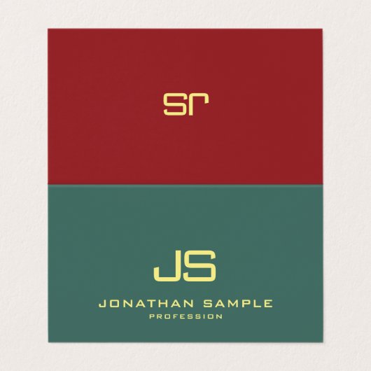 Modernes Berufliches Monogramm geklappt Visitenkarten (Außenseite Aufgefaltet)
