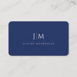Modernes Berufliches Monogramm Minimalistisch Navy Visitenkarte