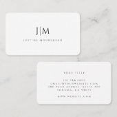 Modernes Berufliches Monogramm Minimalistisch Visitenkarte (Vorne/Hinten)