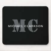 Modernes Berufliches Monogramm Schwarz/Weiß Mousepad (Vorne)
