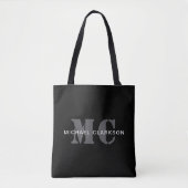 Modernes Berufliches Monogramm Schwarz/Weiß Tasche (Vorderseite)