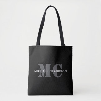 Modernes Berufliches Monogramm Schwarz/Weiß Tasche