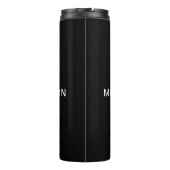 Modernes Berufliches Monogramm Schwarz/Weiß Thermosbecher (Rückseite)