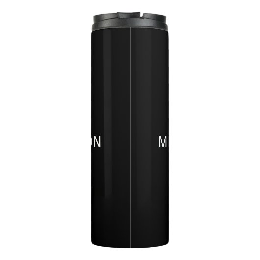 Modernes Berufliches Monogramm Schwarz/Weiß Thermosbecher (Rückseite)