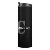 Modernes Berufliches Monogramm Schwarz/Weiß Thermosbecher (Nach rechts gedreht)