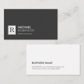 Modernes Berufliches Monogramm Schwarz-weiß Visitenkarte (Vorne/Hinten)