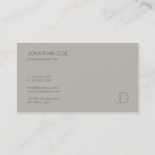 Modernes, Berufliches Monogramm-Template Visitenkarte (Rückseite)