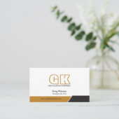 Modernes Berufliches Monogramm Visitenkarte (Stehend Vorderseite)