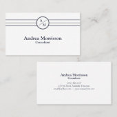 Modernes Berufliches Monogramm Visitenkarte (Vorne/Hinten)