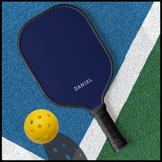 Modernes Berufliches Navy Blue Monogram Pickleball Schläger