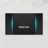 Modernes Berufliches Neon Light Blue Visitenkarte (Vorderseite)