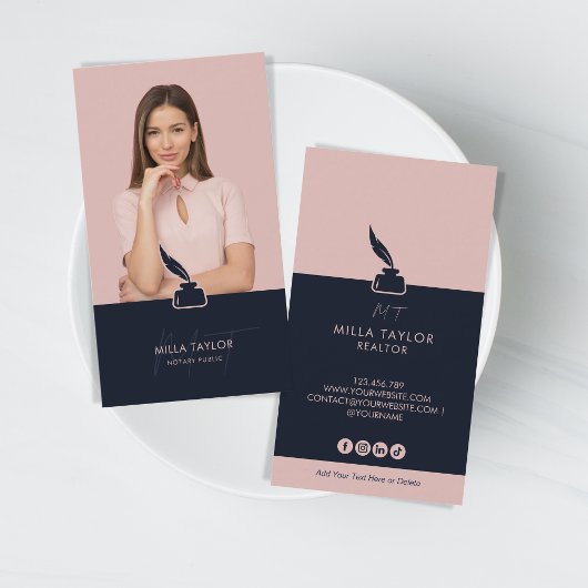 Modernes Berufliches Notar-Foto Visitenkarte
