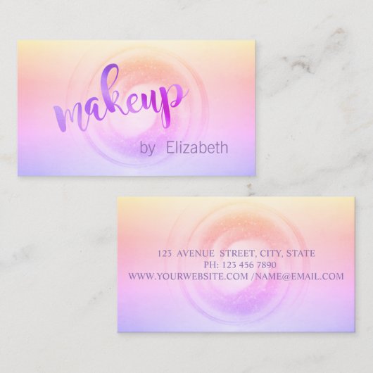 Modernes Berufliches Ombre ,Makeup Artist Visitenkarte (Vorne/Hinten)