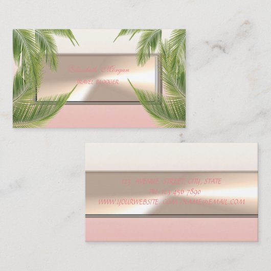 Modernes, Berufliches, Palm-Blätter Visitenkarte (Vorne/Hinten)