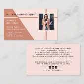 Modernes Berufliches pfirsichrosa Foto Notar Öffen Visitenkarte (Vorne/Hinten)