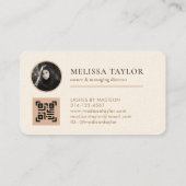 Modernes Berufliches Premium Creme und braunes Fot Visitenkarte (Rückseite)