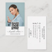 Modernes, Berufliches QR Code Foto Visitenkarte (Vorne/Hinten)