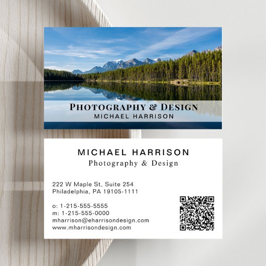 Modernes Berufliches QR-Foto Visitenkarte