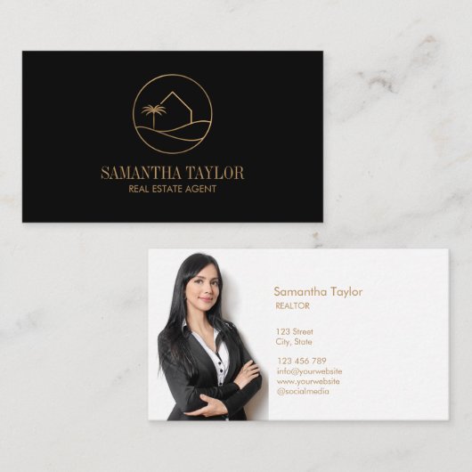 Modernes Berufliches Real Anwesen Beach House Busi Visitenkarte (Vorne/Hinten)