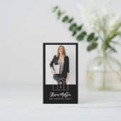 Modernes Berufliches Real Anwesen Foto & Logo Visitenkarte (Stehend Vorderseite)