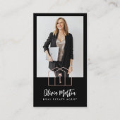 Modernes Berufliches Real Anwesen Foto & Logo Visitenkarte (Vorderseite)