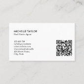 Modernes Berufliches Real Anwesen Realtor Foto QR Visitenkarte (Rückseite)