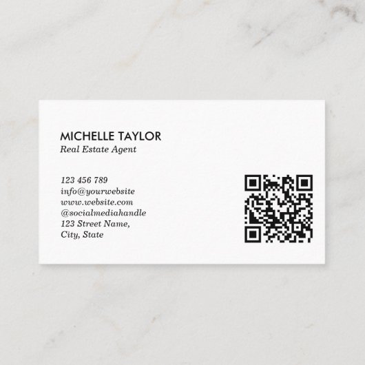 Modernes Berufliches Real Anwesen Realtor Foto QR Visitenkarte (Rückseite)