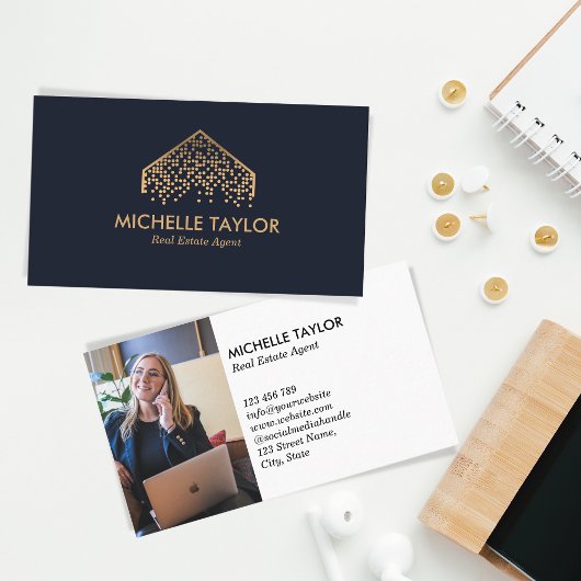 Modernes Berufliches Real Anwesen Realtor Foto Visitenkarte
