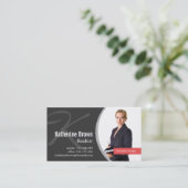 Modernes berufliches Realtor-Monogramm-Foto Visitenkarte (Stehend Vorderseite)