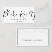 Modernes Berufliches Realtor Realty Visitenkarte (Vorne/Hinten)