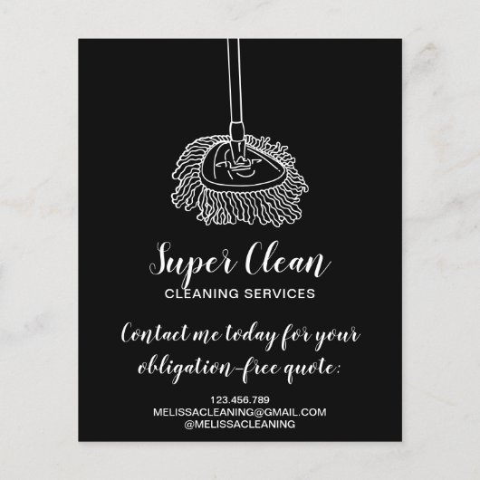 Modernes, Berufliches Reinigungshaus für Dienstmäd Flyer (Hinten)