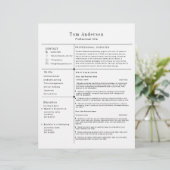 Modernes Berufliches Resume-Template (Stehend Vorderseite)