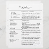 Modernes Berufliches Resume-Template (Vorne/Hinten)