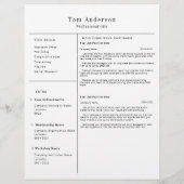 Modernes Berufliches Resume-Template (Rückseite)