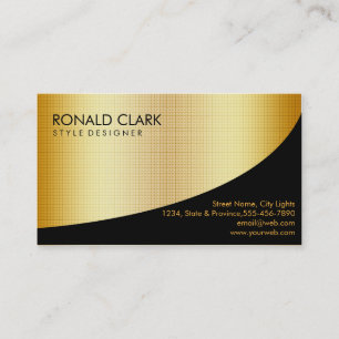 Modernes Berufliches Retro-Schwarz-Gold-Metallglüh Visitenkarte