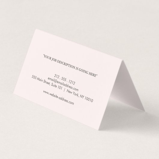 Modernes Berufliches Rosa Visitenkarten (Rückseite)