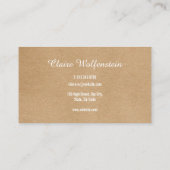 Modernes Berufliches Rustikales Kraft-Foto Visitenkarte (Rückseite)